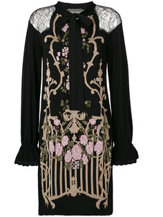 платье с тканым цветочным узором Alberta Ferretti