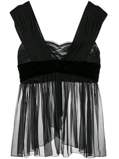 прозрачный драпированный топ Alberta Ferretti