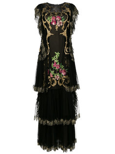 вечернее платье с вышивкой  Alberta Ferretti
