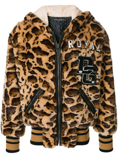 пальто с леопардовым узором и капюшоном Dolce &amp; Gabbana