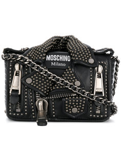 сумка в виде байкерской куртки с заклепками Moschino