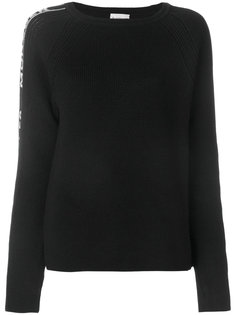 свитер с логотипом на рукаве  Moncler