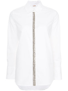 cotton menswear shirt with crystal embroidery Adam Lippes
