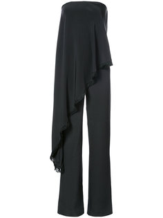 satin crepe jumpsuit with asymmetrical detail Adam Lippes