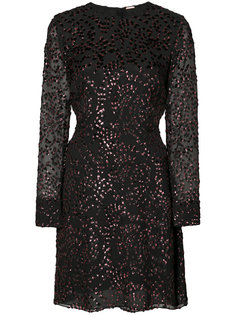 lurex velvet long sleeve fitted dress Adam Lippes