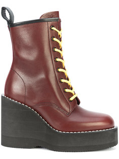 chunky wedge heeled boots Sacai