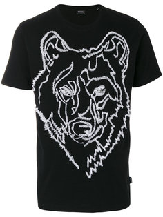 футболка с принтом медведя Diesel