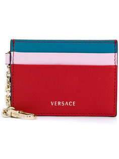 трехцветная визитница с цепочной отделкой Versace