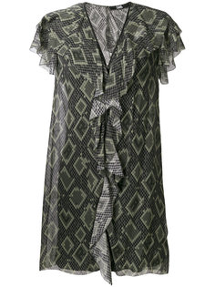 платье с оборкой и змеиным принтом  Karl Lagerfeld
