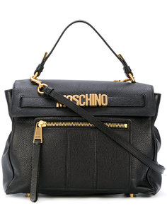 сумка-тоут с бляшкой с логотипом Moschino