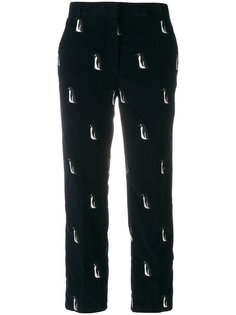 вельветовые брюки с пингвинами Thom Browne
