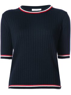 топ с полосатой оторочкой Thom Browne
