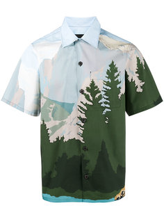 рубашка с принтом горного пейзажа Prada