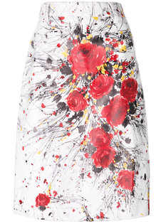 юбка с цветочным принтом Prada