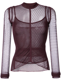 lace and net detailed top  Jason Wu