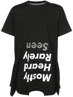 upside down logo T-shirt  Mostly Heard Rarely Seen