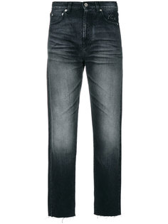 укороченные джинсы с необработанным краем  Saint Laurent