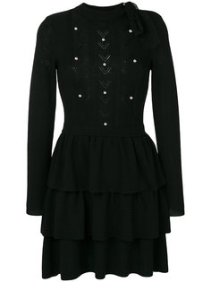 приталенное платье с отделкой жемчужинами Red Valentino