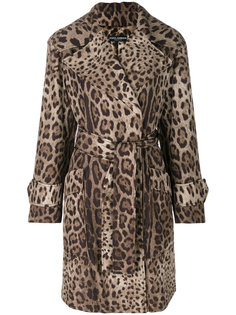 леопардовое пальто с поясом Dolce &amp; Gabbana