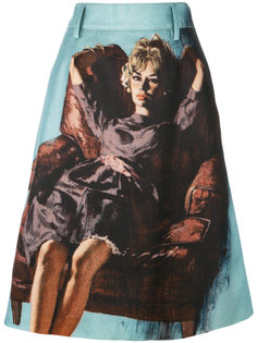юбка миди с вышивкой  Prada