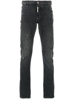 джинсы с эффектом потертости Philipp Plein