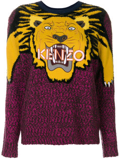 свитер вязки интарсия с изображением тигра Kenzo
