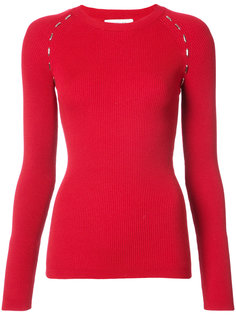 eyelet trim ribbed top Mugler