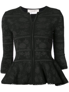 jacquard peplum knit jacket Carolina Herrera