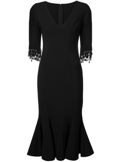 embroidered sleeve trumpet dress Carolina Herrera
