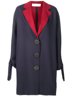 двухцветное пальто с крупными пуговицами Victoria Victoria Beckham