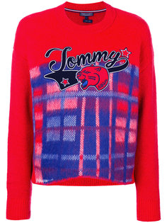 свитер в клетку с логотипом  Tommy Hilfiger