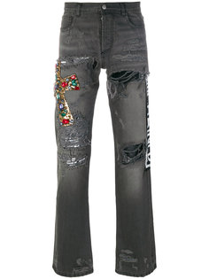 джинсы с цветочной вышивкой Faith Connexion
