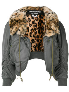 куртка бомбер с леопардовым воротником Junya Watanabe Comme Des Garçons