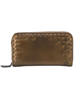 плетеный кошелек на молнии Bottega Veneta