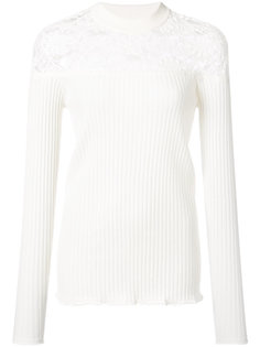 ribbed lace panel sweater Sonia Rykiel