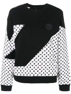 свитер с контрастными панелями с рисунком  Versus