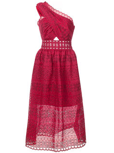 one-shoulder lace dress Self-Portrait