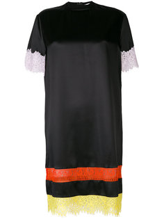 платье с вышивкой и контрастным кружевом  Givenchy
