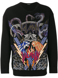 толстовка с вышивкой тигра Balmain