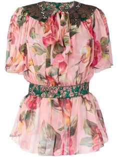 блузка с принтом роз Dolce &amp; Gabbana