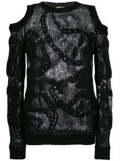 свитер с вырезными деталями Roberto Cavalli
