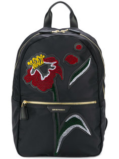 рюкзак с цветочной аппликацией Emporio Armani