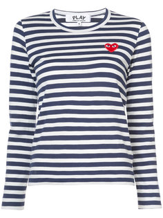 striped heart patch T-shirt Comme Des Garçons Play