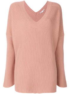 свитер с V-образным вырезом с ребристой фактурой Stella McCartney