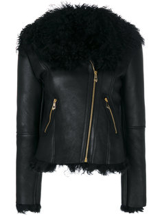 байкерская куртка с отделкой овчиной Versace Collection