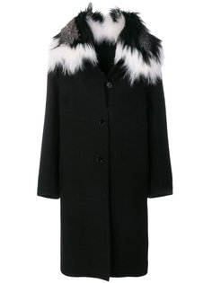 пальто с отделкой из лисьего меха Ermanno Scervino