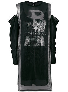 платье металлик с вырезами на плечах  McQ Alexander McQueen
