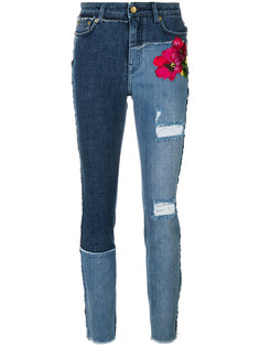 джинсы скинни с цветочной вышивкой и эффектом потертости Dolce &amp; Gabbana