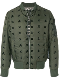куртка-бомбер  с нашивками в виде черепа Philipp Plein