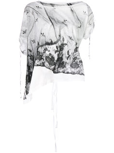 топ асимметричного кроя с рисунком Ann Demeulemeester